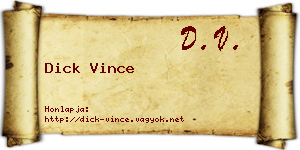 Dick Vince névjegykártya